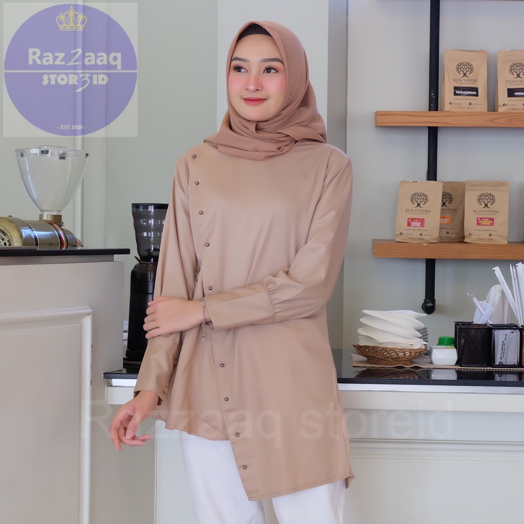 Razzaaq - Tunik Wanita Terlaris Rosalia khaki 028