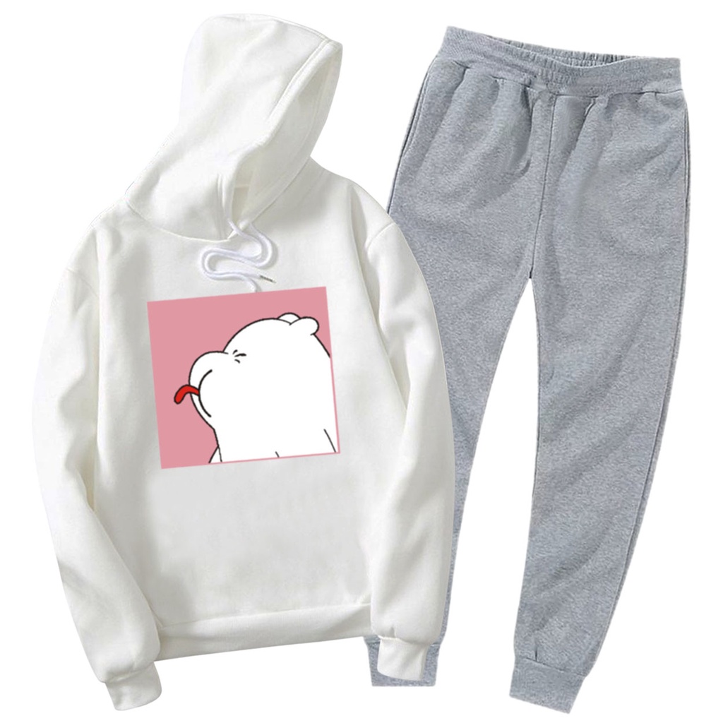 Bess - Setelan Set Jogger Wanita / Setelan Set Hoodie BEAR WK