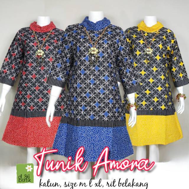 Tunik Amora baju atasan batik wanita Modis casual modern