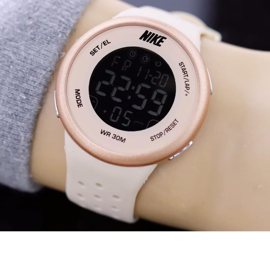 ♥@♥ stock terbatas Jam Tangan Sporty Nike Digital bulat Strap Tali Rubber wr 30m