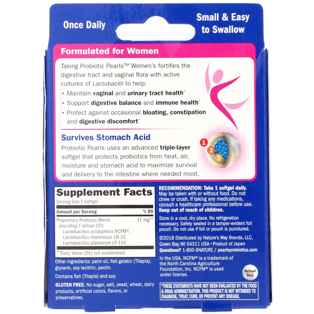 Natures Way Probiotic Pearls Women Flora Digestive Health USA Nature way probiotik keputihan