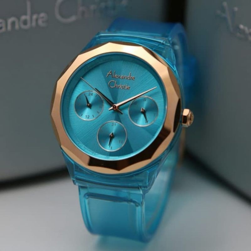 Jam Tangan Wanita Alexander Christie AC2808 Biru Original Garansi Resmi 1 Tahun