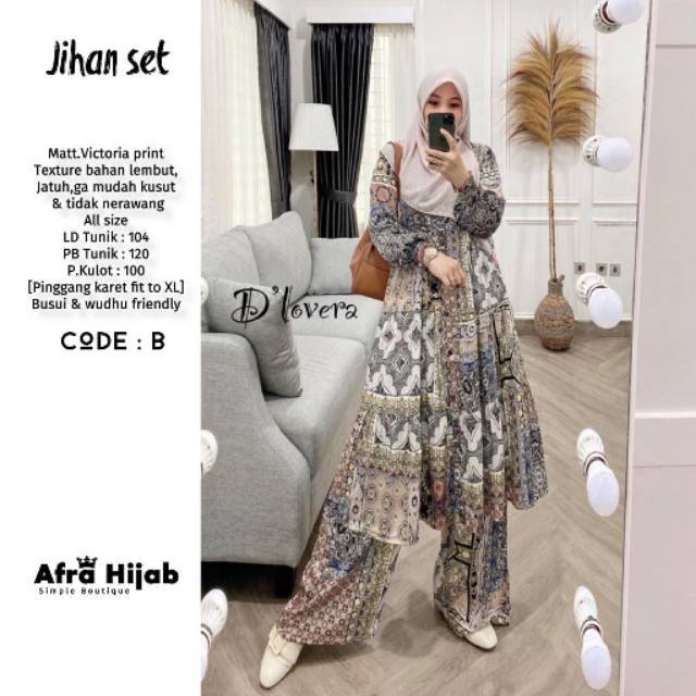SETELAN TUNIK + KULOT BAHAN VICTORIA PRINT BERMOTIF | BUSUI FRIENDLY | ORIGINAL BY D'LOVERA