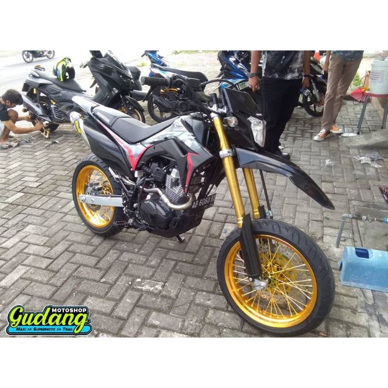 Ban Set Supermoto KLX 150 BIGFOOT DTRACKER CRF 150L WR 155 Velg Scarlet Expedition Champ Sprint XD Tinggal Pasang 300 350