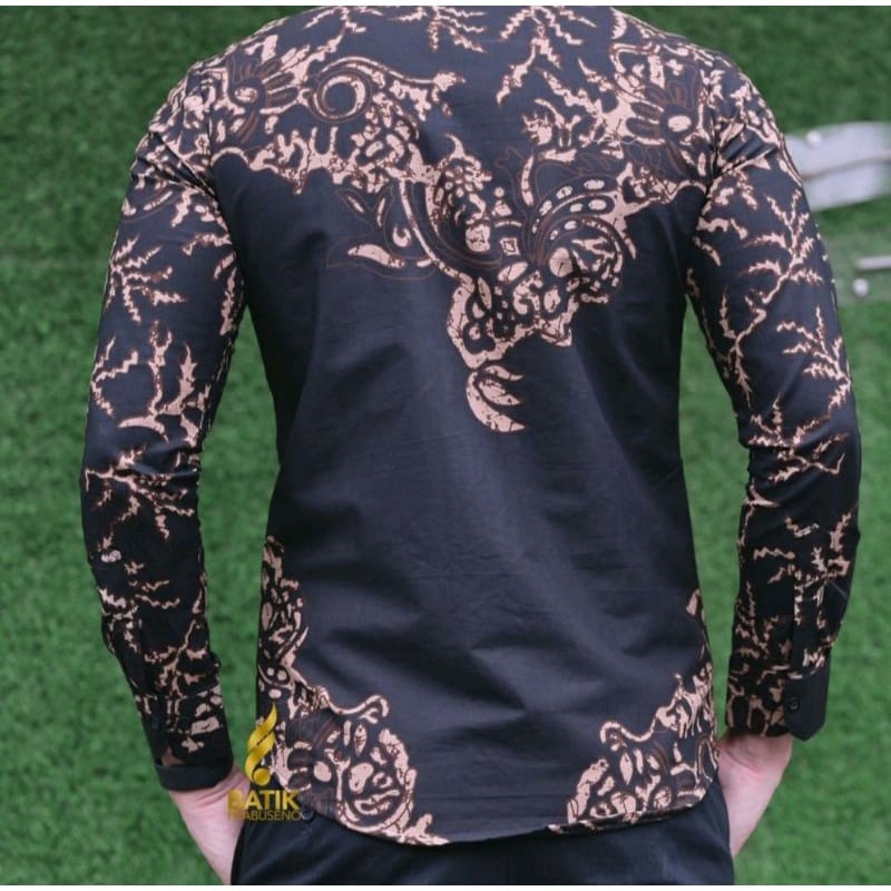 Kemeja Batik Pria Slimfit Premium AKAR SOGAN Bahan Katun Halus Lapis FuringHem  Kemeja Baju Batik Pria Cowok Laki Laki Slimfit Full Lapis Furing Lengan Panjang Lengan Pendek Size S M L Xl XXL Bahan Katun Premium Ba