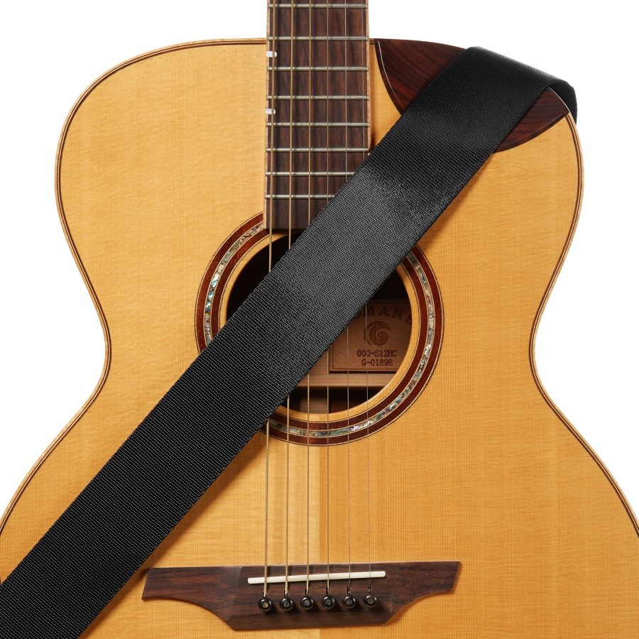 Amumu PA01W-BK Seatbelt Guitar Strap with Clip Black