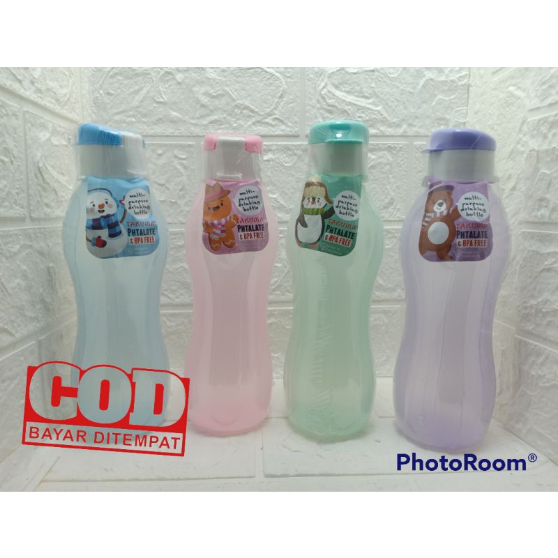 Botol air minum plastik uk 550ml tutup flipflop