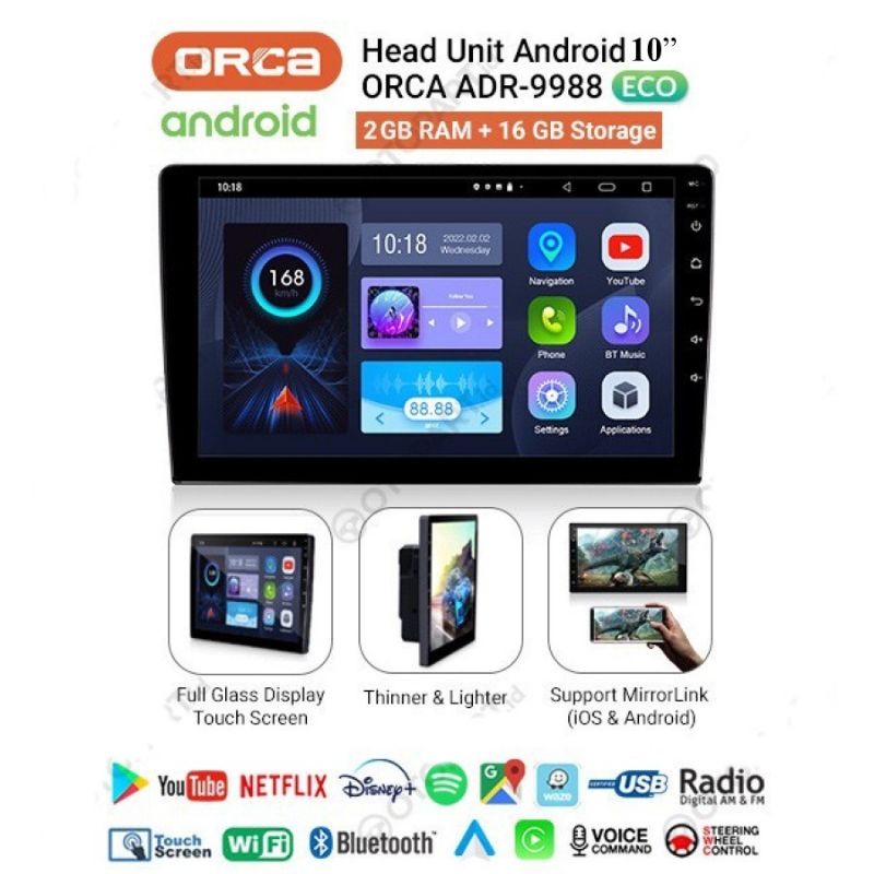 android orca eco adr 9988 10inch headunit android orca