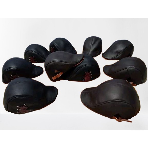 topi pet pria kulit asli topi pet sulam topi pet kulit asli garut