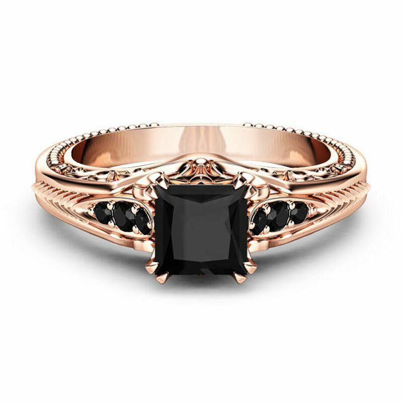 Cincin Batu Permata Hitam Perak Wanita 925