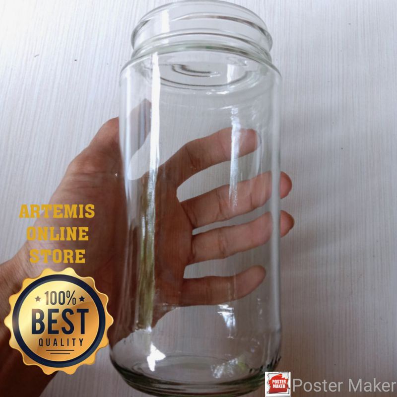 Termurah Toples Kaca 800 ml / Toples Cupang / Toples Nescafe Botol Cupang Soliter Cupang Ikan Cupang