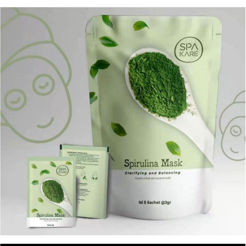 mask spakare spiruna,masker spirulina original,masker herbal asli, masker spirulina, masker spirulin