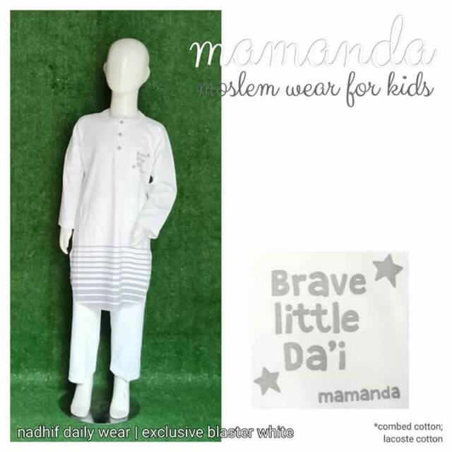 Koko Kaos Anak 1-12 tahun mamanda nadhif daily wear exclusive blaster white