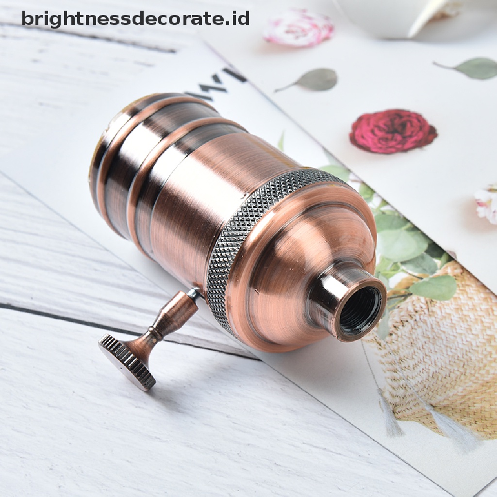 [birth] e26/e27 retro vintage antique aluminum copper lamp light bulb holder socket [ID]