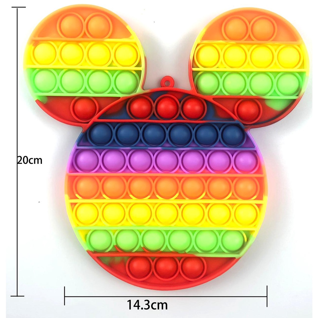 pop it jumbo size mickey 20cm kepala mickey rainbow pop it - jumbo pop it bebek rainbow 20cm