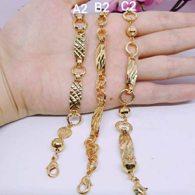 Gelang tangan dewasa aneka model lapisan mas 18k GP-01