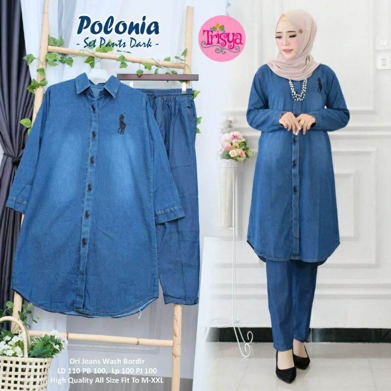 SET WANITA HIGH QUALITY JEANS//ONE SET//ANJANI SET//FENDINA SET//GEVANA SET//NAJIRA SET//SET//STELAN// POLONA SET//DAMALIA SET//45-60 kg-1