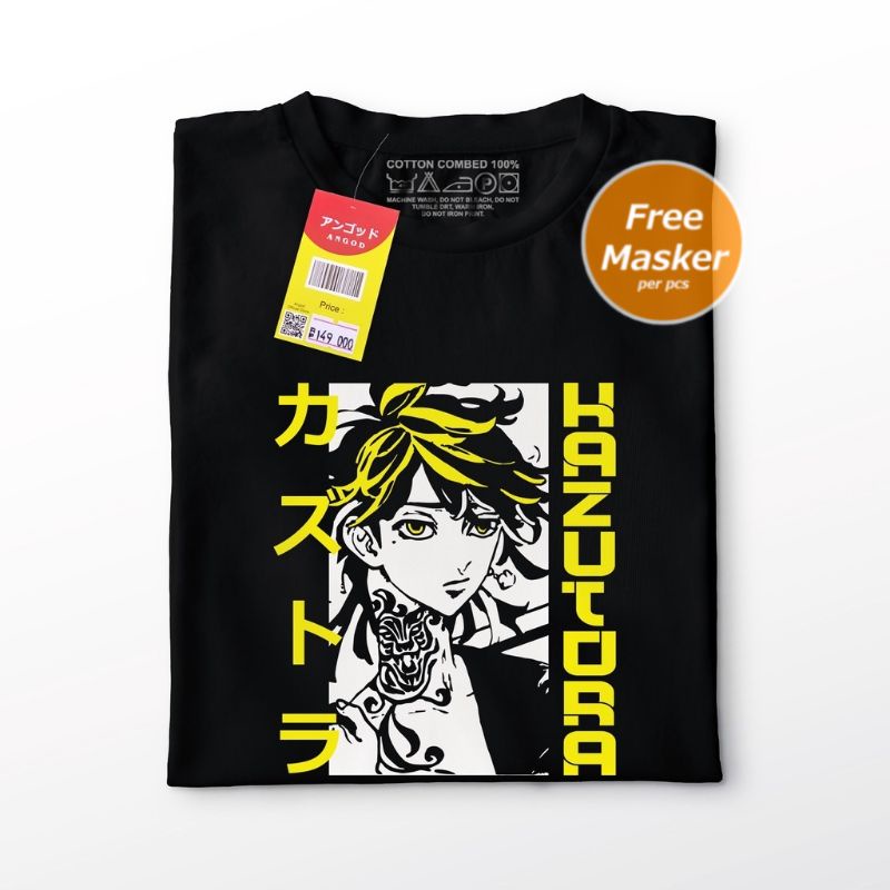 KAOS TOKYO REVENGERS KAZUTORA HANEMIYA / KAOS ANIME / KAOS DISTRO PRIA WANITA / ANGOD [KAZUTORA02]