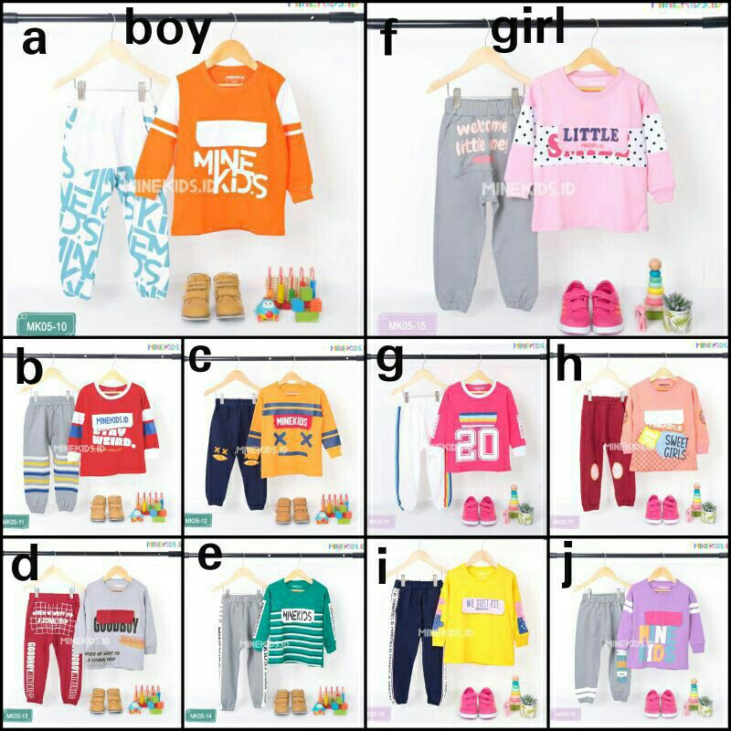 Setelan baju anak mine kids
