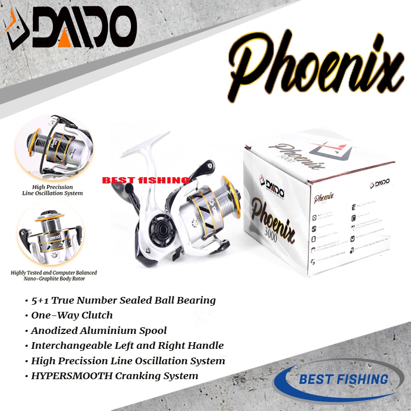 REEL DAIDO PHOENIX 6 BEARING ONE WAY 800 1000 2000 3000 4000 6000 - REEL PANCING
