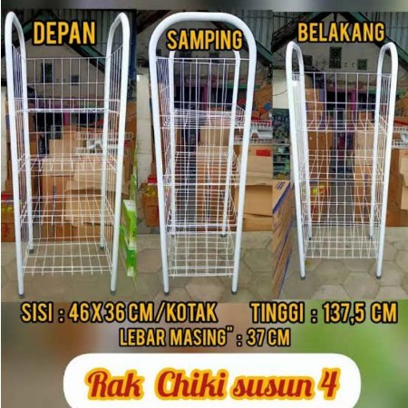 RAK CHIKI BESI JUMBO - RAK CIKI JUMBO - RAK SNACK SERBAGUNA SUSUN 4 JUMBO TERLARIS