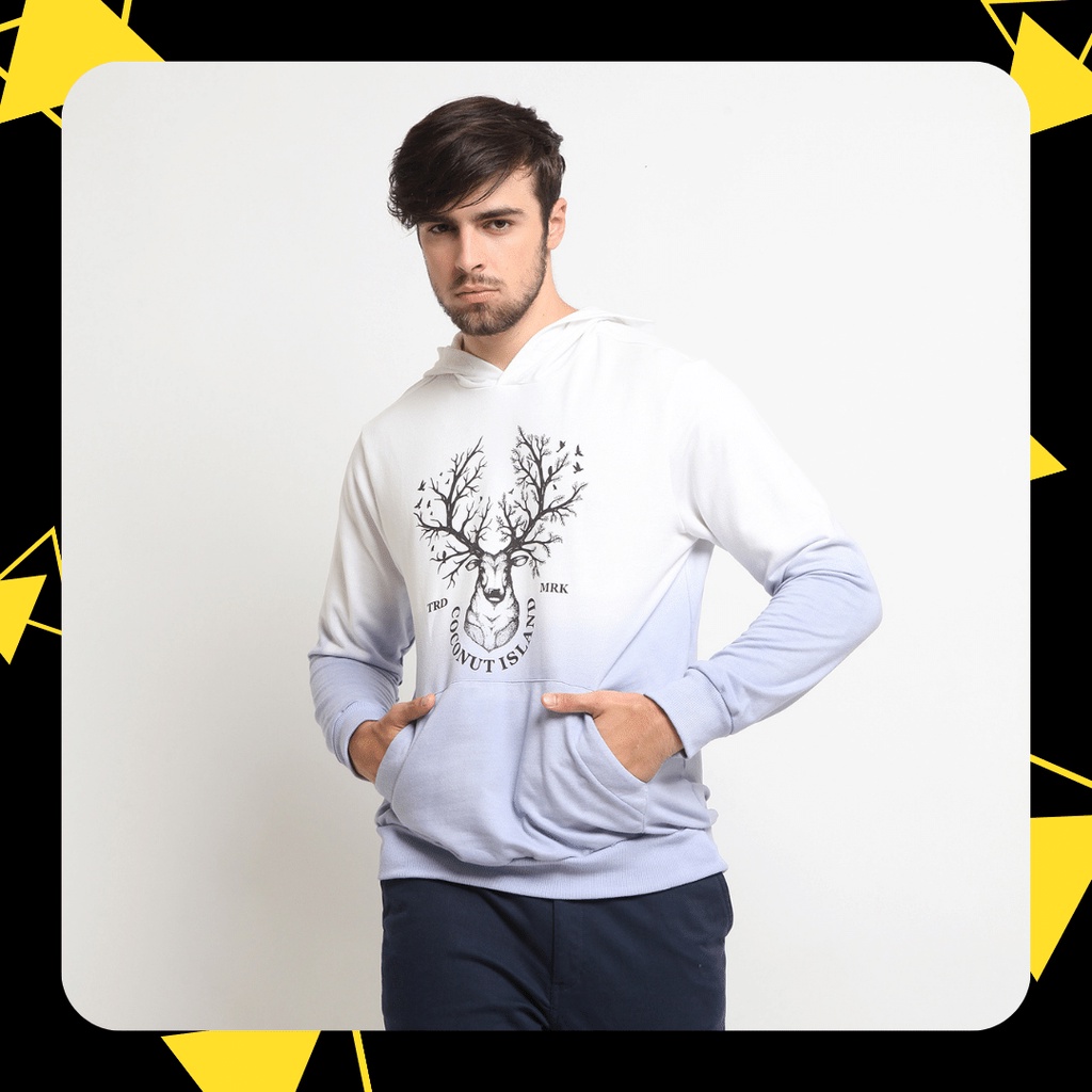 Coconut Island Hoodie Untuk Men/Pria - Putih Gradasi