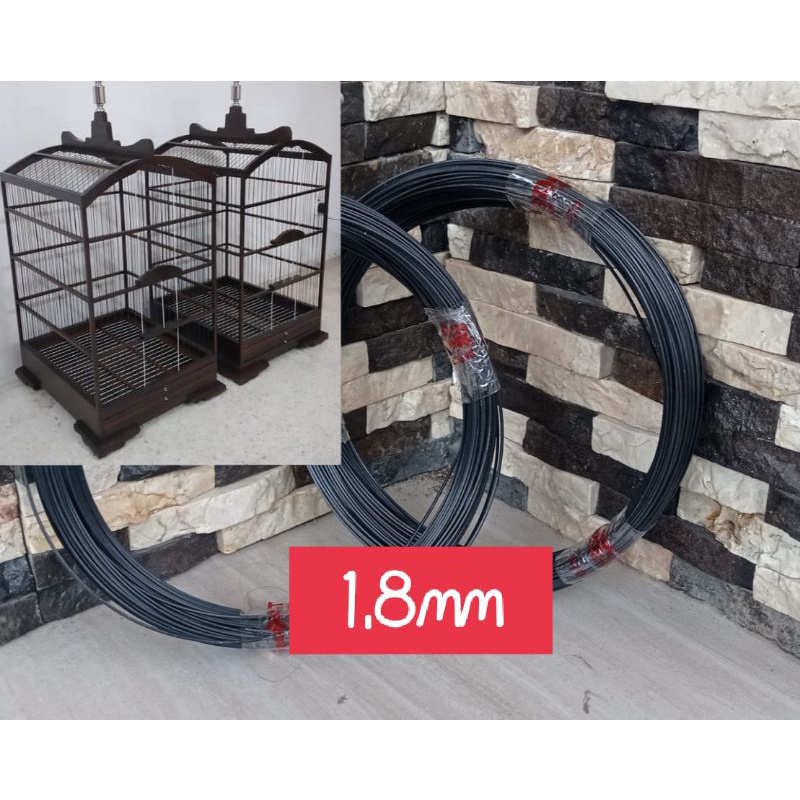 Jeruji fiber hitam 1.8mm 100meter untuk sangkar/layangan naga dll