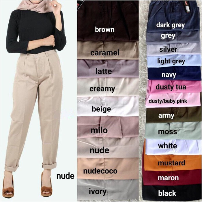 Celana Kerja Wanita - Celana Baggy American Drill