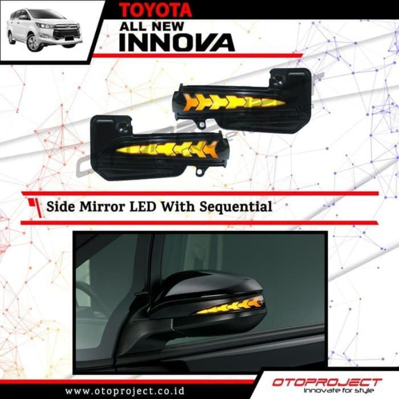 Led spion Running all new Innova 2016-2021 - All new Fortuner VRZ 2016 otoproject side mirror with sequential