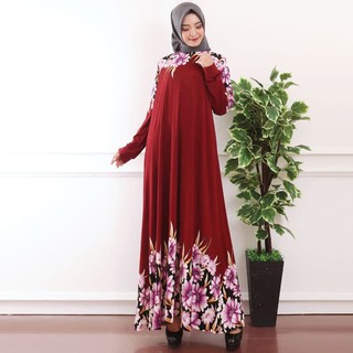  Baju  Gamis Muslim  Wanita  Jumbo  4L Jersey Missbee Murah 