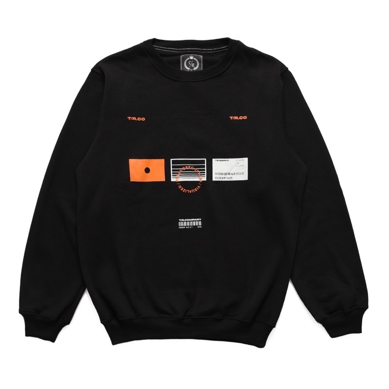 Rethentic Sweatshirt black white crewneck casual