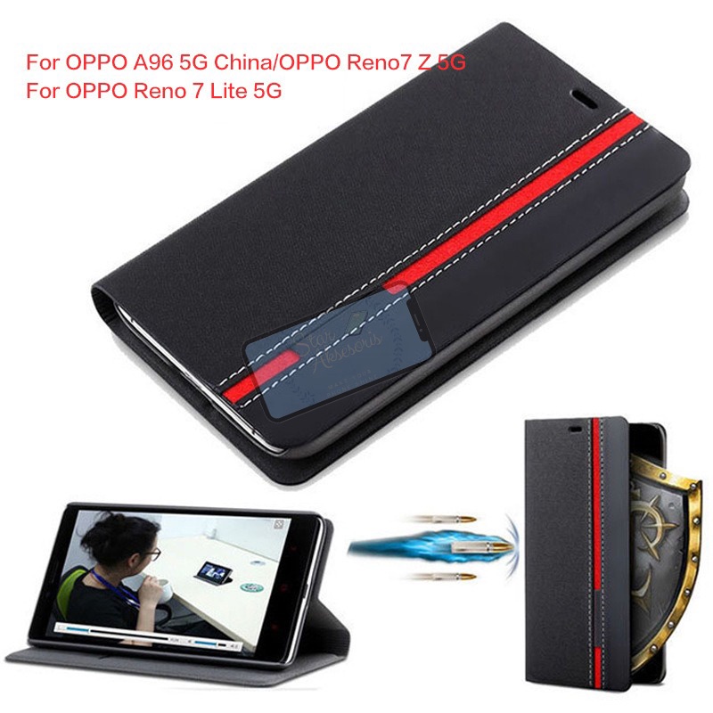 OPPO A96 5G Flip Case Luxury Leather Sporty Soft TPU Case A96 5G