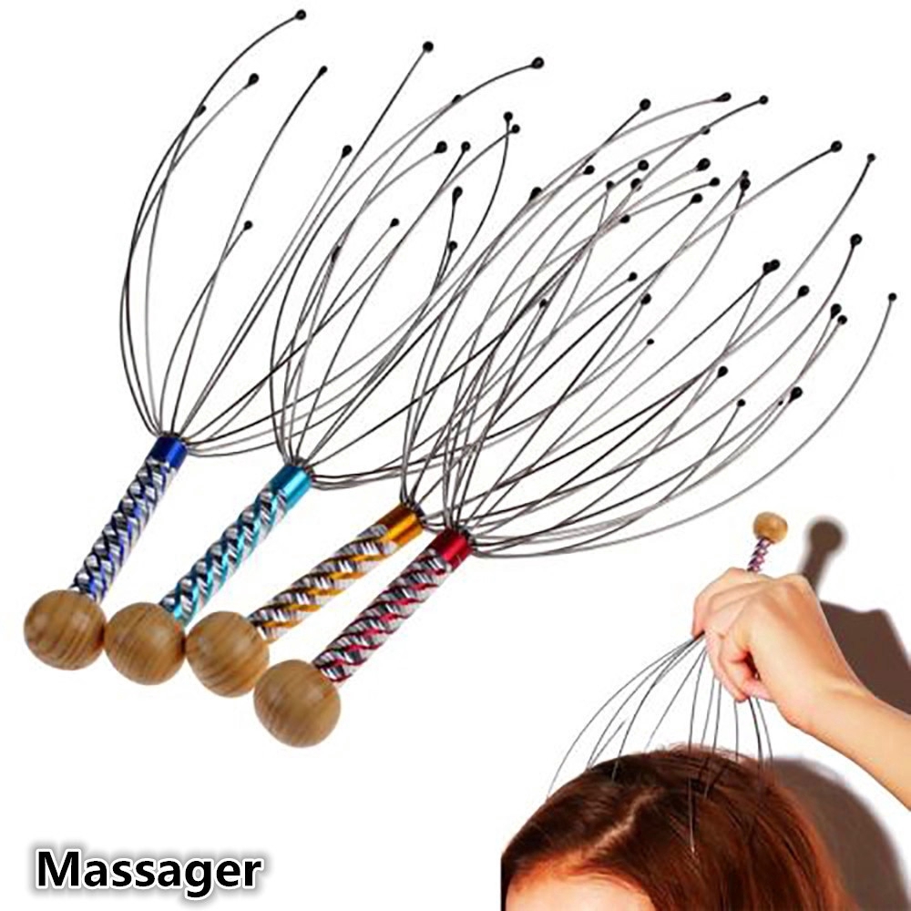 Head Relax Massage Tools / Neck Stress Relief Massager / Release Head anti-stress Skin Care Claw Massager / Octopus Scalp Stress Relax Spa Healing Alloy Massager