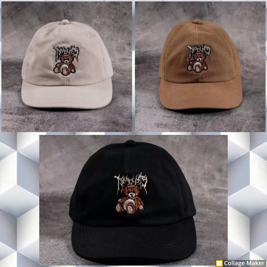 Topi Import Original Topi Baseball Bordir Bear Topi Beruang Topi Teddy Bear Topi Model Terbaru