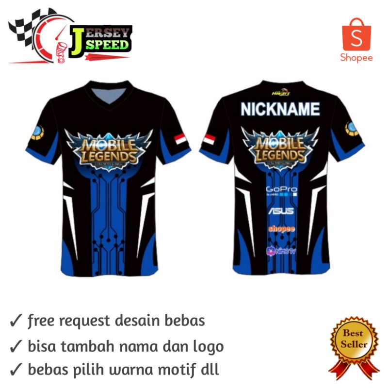 Jersey gaming ML costom free desain full Printing