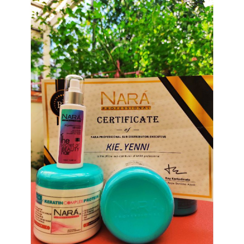 (1set) Nara Profesional Hairmask Keratin dan Serum Argania/ Nara Keratin /Keratin hairmask/serumnara