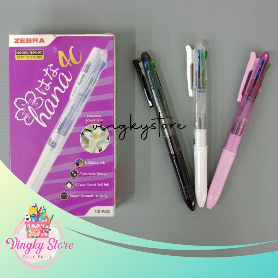 

Pulpen / Pen Zebra Hana (4 warna dalam 1 pen)