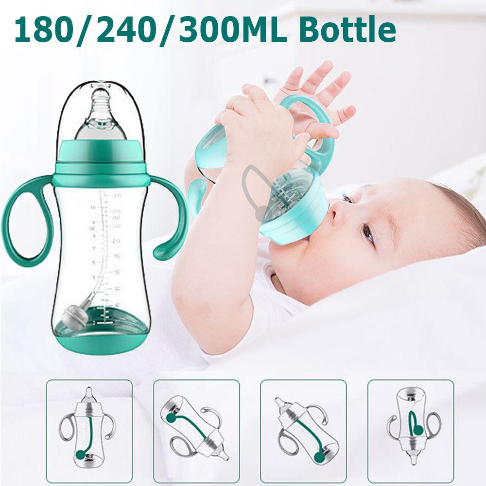 REBUY Rebuy Baby Bottle with Grip BPA Free Aman Makan Bayi Newborn Feeder Botol Susu Silikon Kaliber Lebar