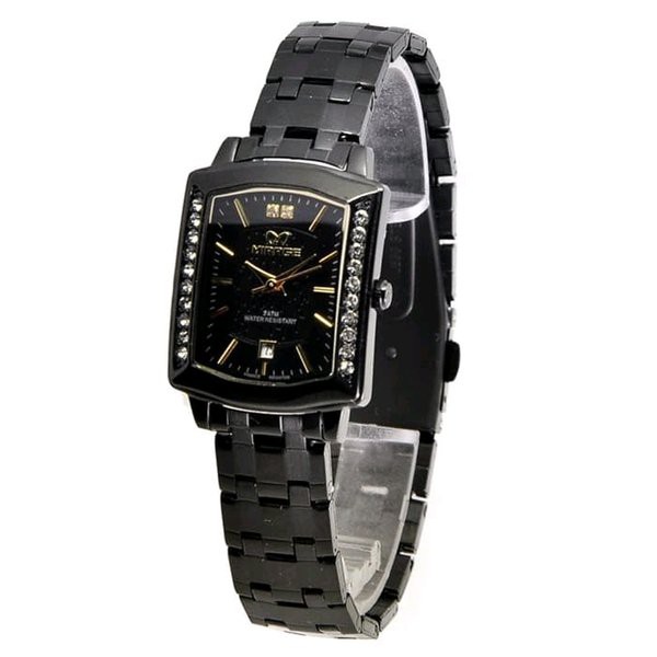 Jam Tangan Wanita Mirage 7442 Full Hitam Original