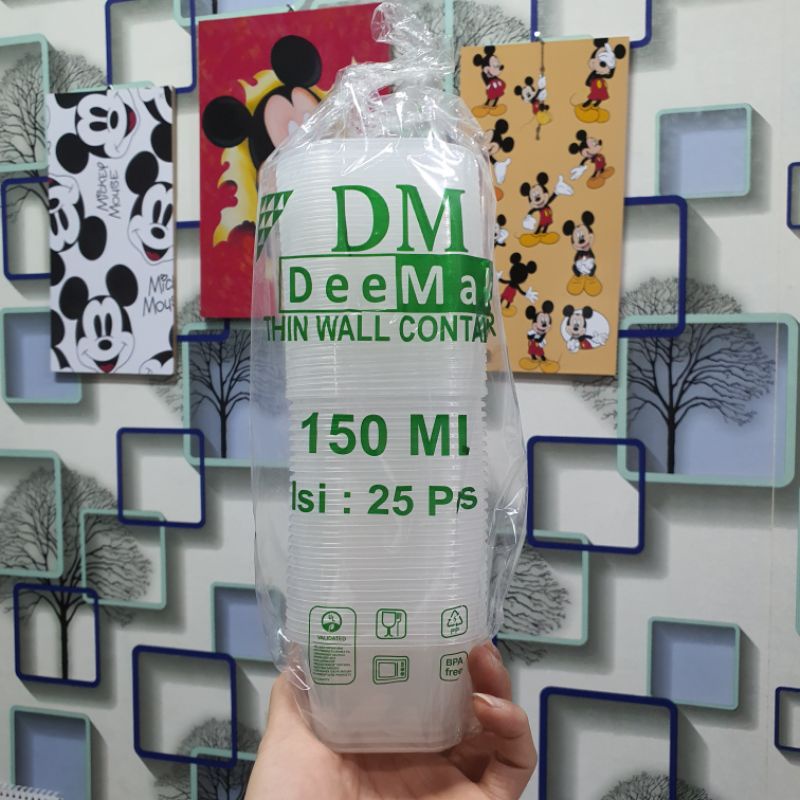 Thinwall DM Container 120 ML 150Ml / Kotak Makan DM 120ml 150 Ml SQ/SegiEmpat 25Set