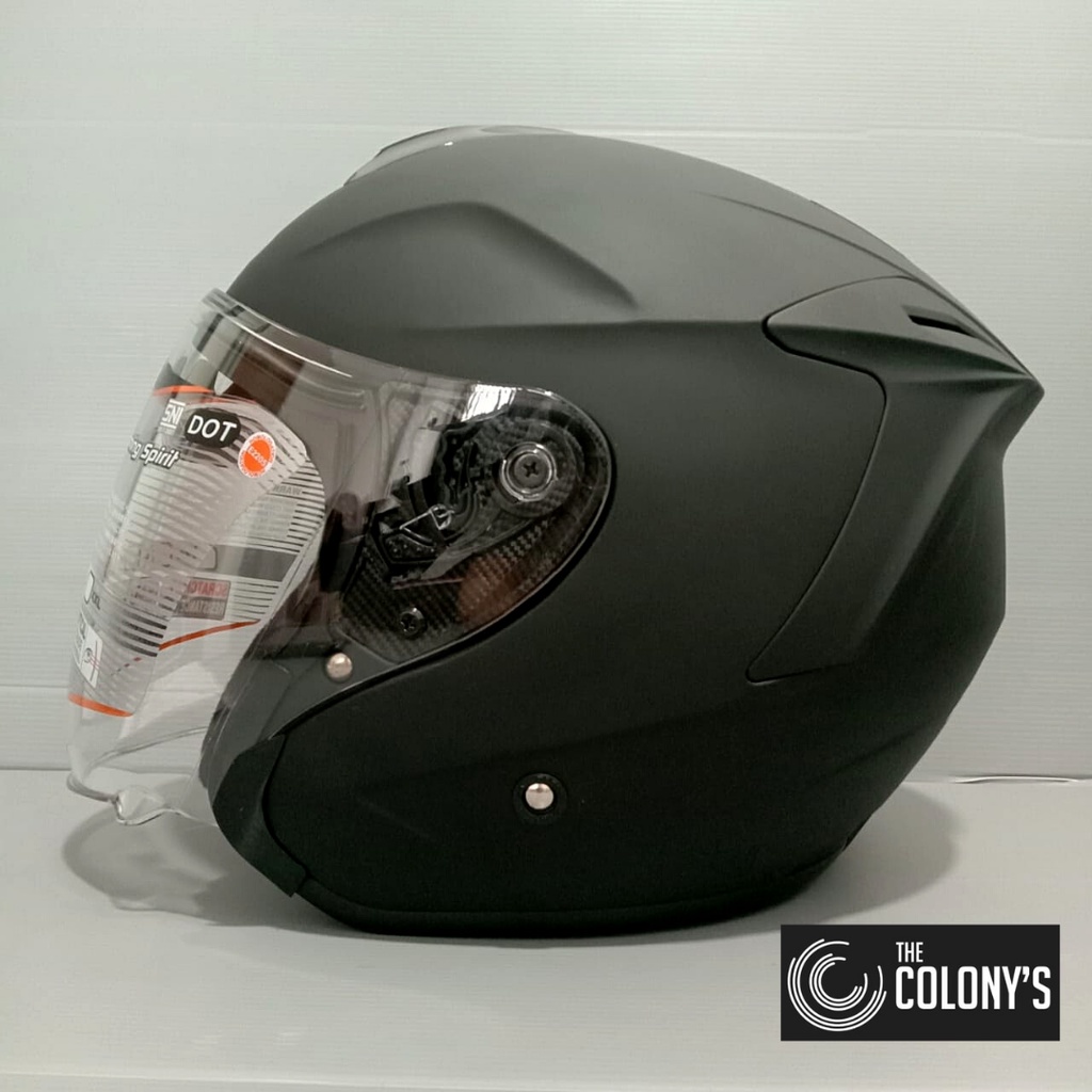 HELM INK HALF FACE HALFFACE INK DYNAMIC| DYNAMIK| DINAMIK SOLID BLACK DOFF ORI SNI DOT-2