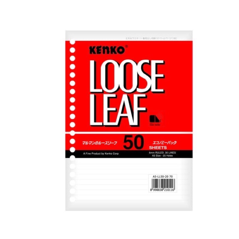 

Kertas File / Organizer / Agenda Yotto LOOSE LEAF A5 KENKO isi 50 Lembar ORI