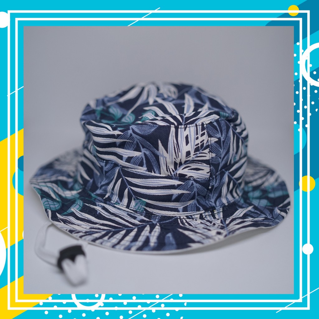 Topi Anak dan Balita / Rimba / Bucket / Motif Dedaunan / Berbagai Variasi / Dengan Tali / Kanvas-2
