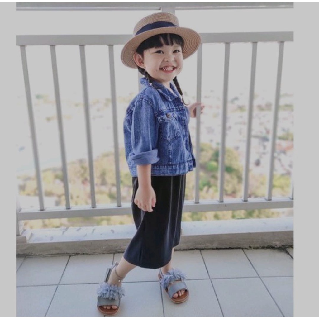Jaket Jeans Anak Perempuan Usia 2 - 6 Tahun