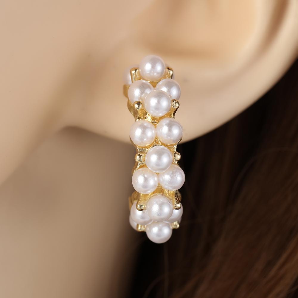 Solighter 1pasang Anting Hoop Wanita Perhiasan Lucu Setengah Lingkaran Drop Earrings Vintage Ear Stud