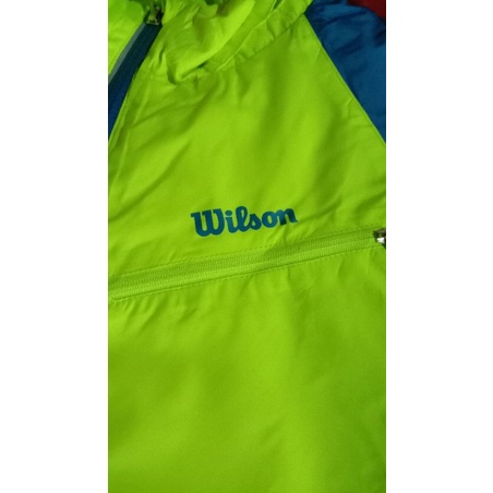 Jaket parasut branded Wilson Hijau Stabilo (Neon Green) original 100%