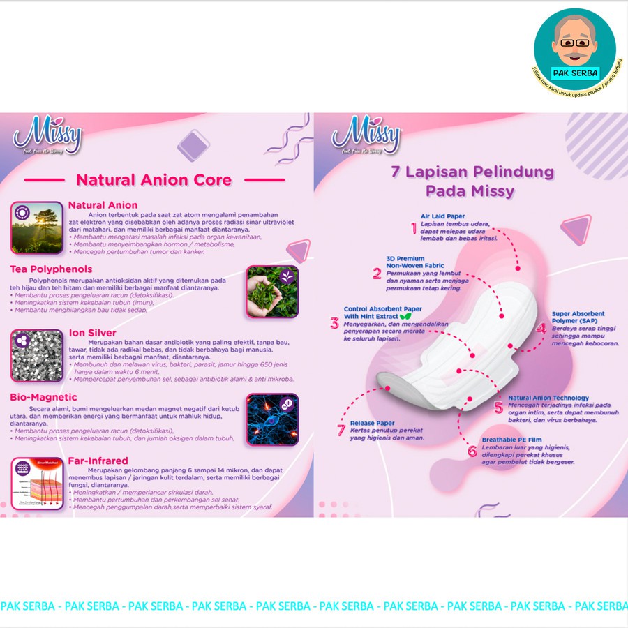 Pembalut Wanita / Pembalut Missy PANTYLINER