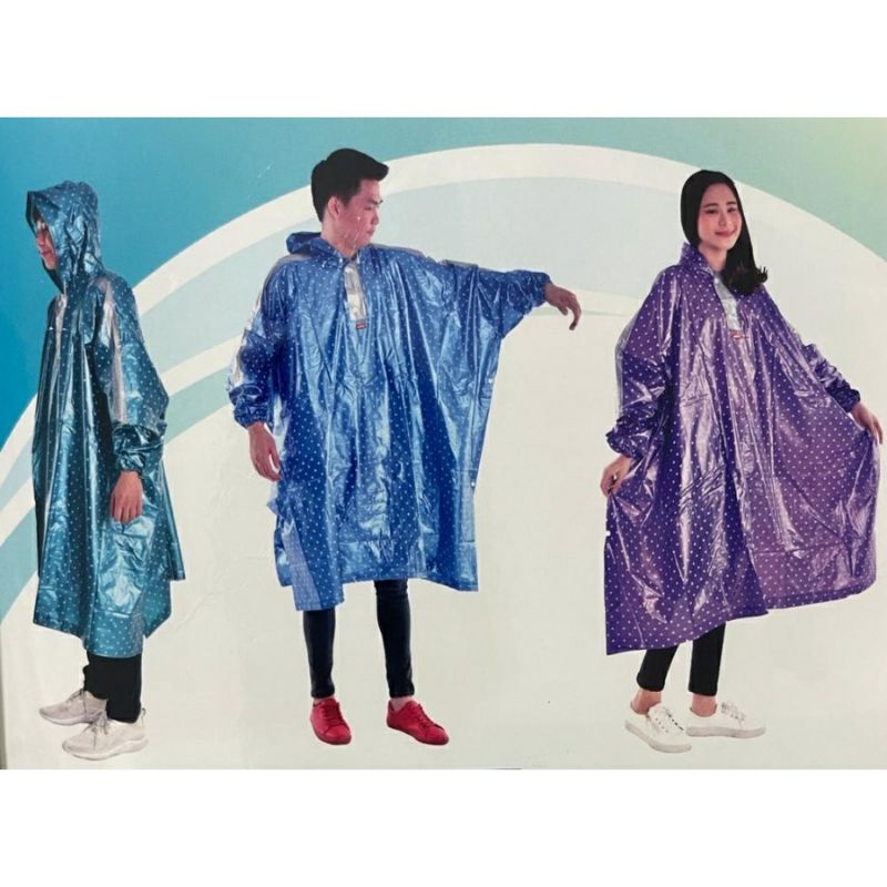 Jas hujan dewasa ponco lengen polkadot elmondo erc 723.