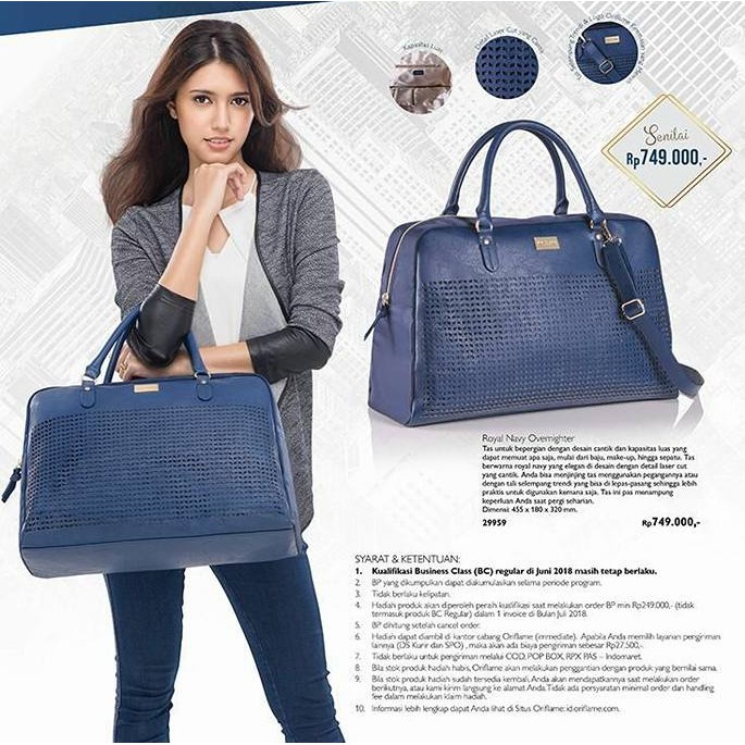 navy handbag oriflame