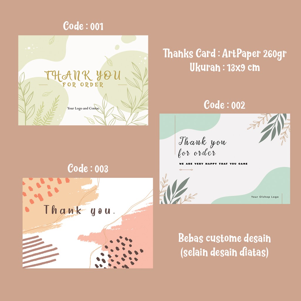 

THANK YOU CARD CUSTOM MURAH A6